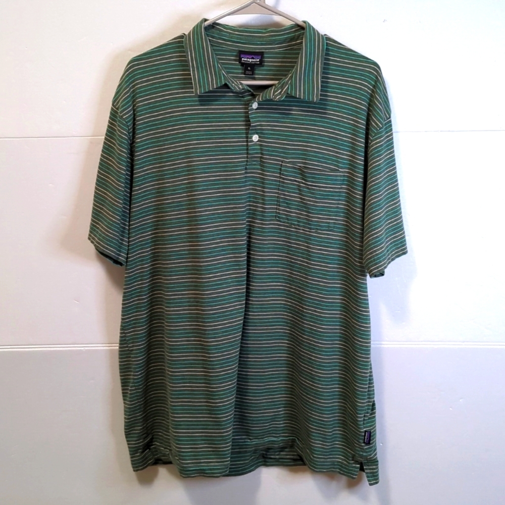 Men's Patagonia Green stripe shirt